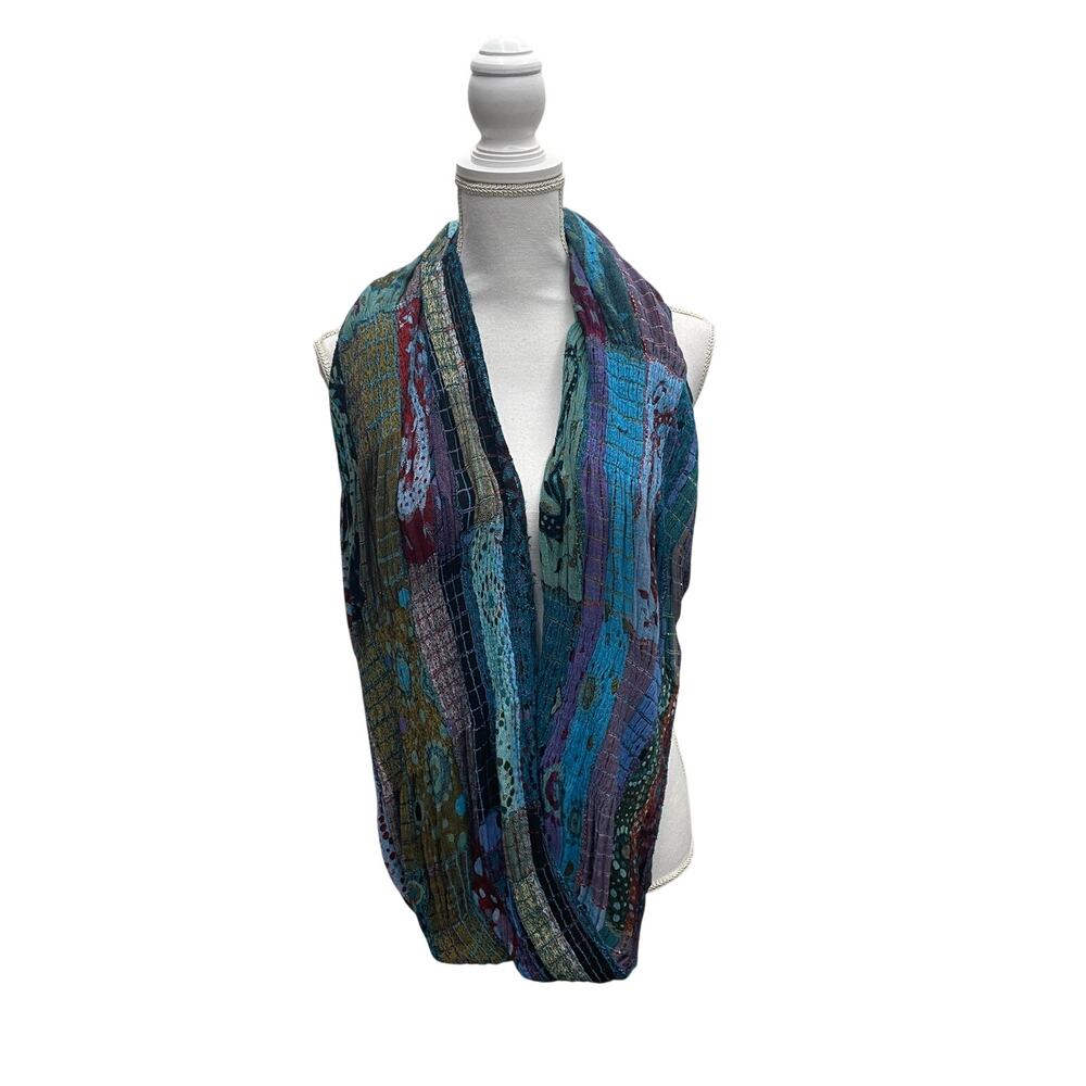 Boho Patchwork Design Infinity Scarf